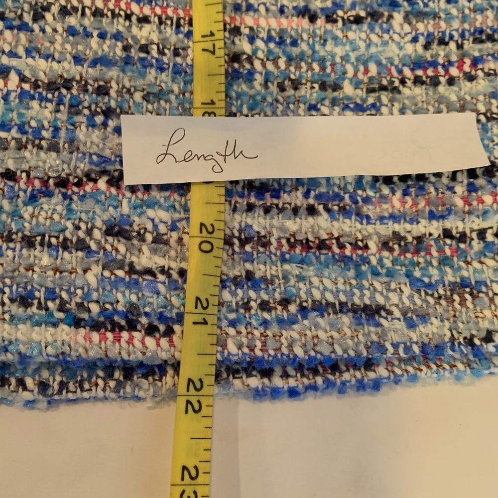 J. McLaughlin Classic Blue Tweed Pencil Skirt Side Zippered Women’s Size 10 - Picture 10 of 10